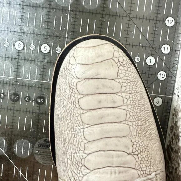 Robert Clergerie Men Size 9B White Grey Snake Pattern Leather Derby Shoes - Picture 12 of 12